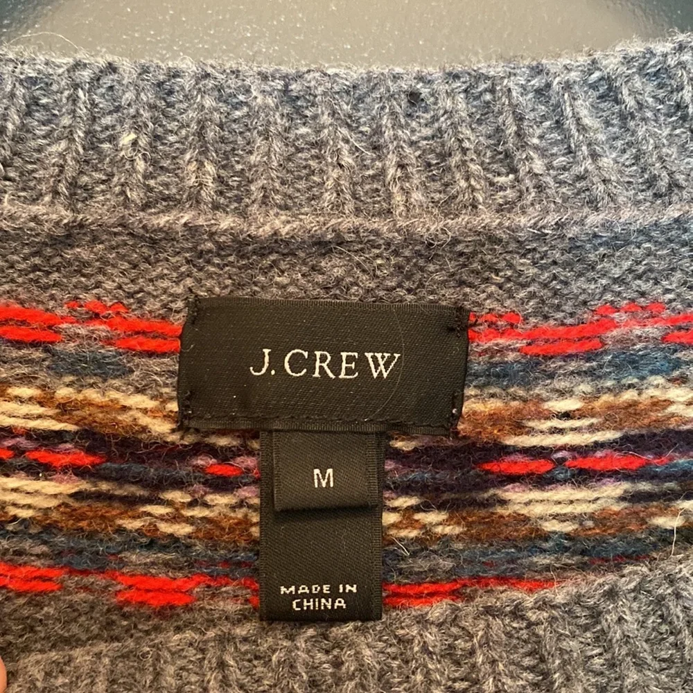 J. Crew Multicolor Patterned Crewneck Sweater